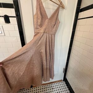 Dress the Population Rose Gold midi